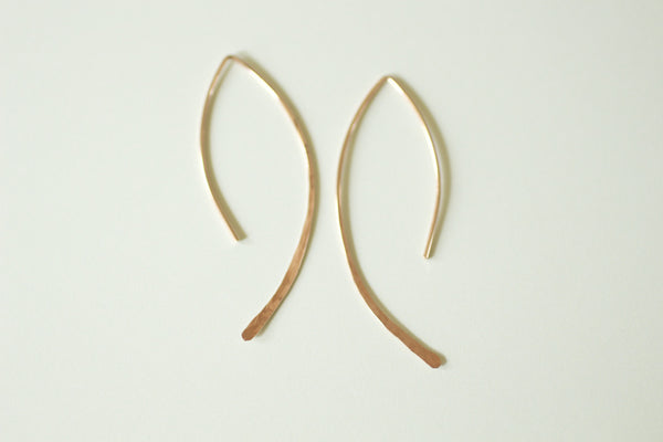 The Alicia Earrings Simple Almond Hoops (Gold or Silver)