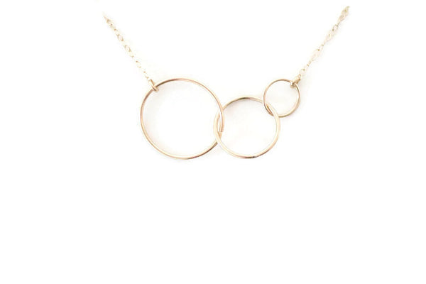 The Katie Three Linked Circles Necklace (Gold or Silver)