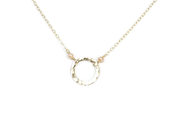 The Everly Circle with Pearls Necklace (Silver or Gold)