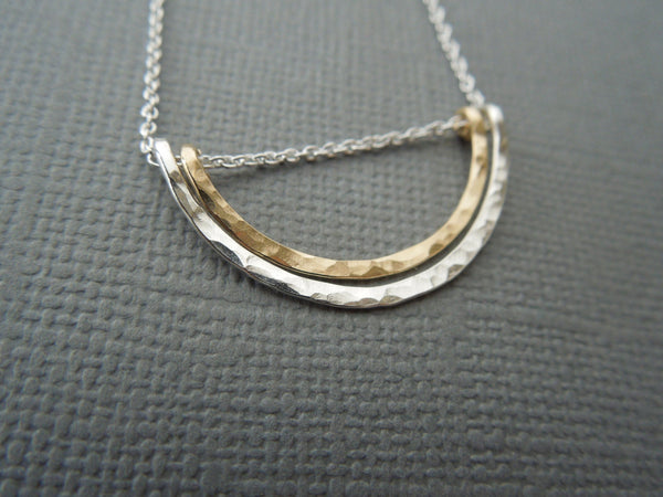 The Archer Double Arch Necklace (Mixed Metals)