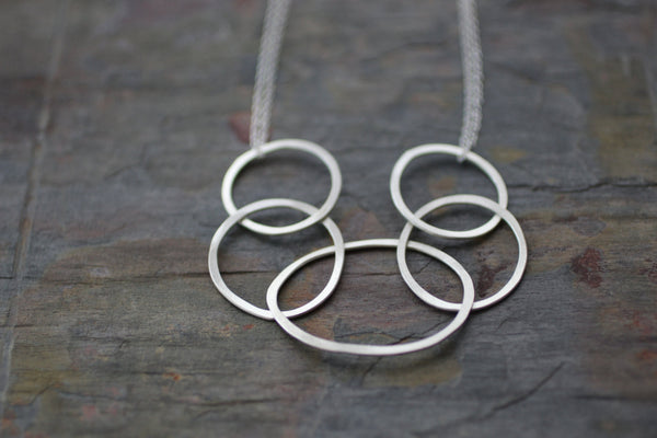 The Erika Organic Circles Necklace (Sterling Silver)