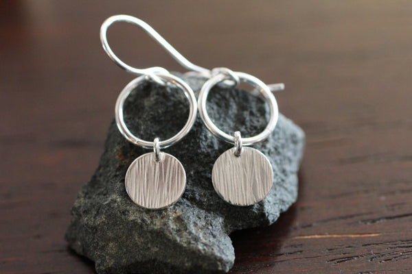 The Emily Circle and Disc Earrings (Silver or Gold)