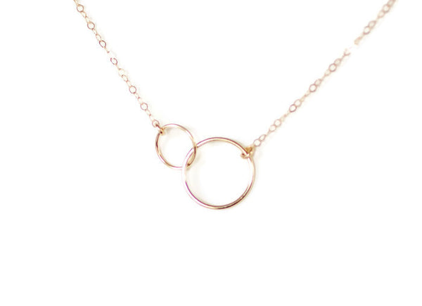 The Claire Two Circle Necklace (Gold or Silver)