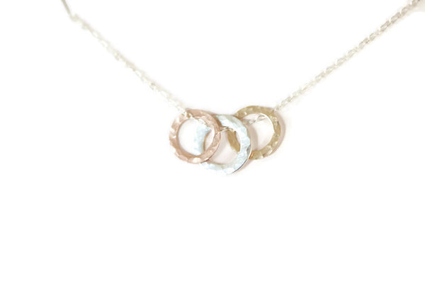 The Susie Three Ring Necklace (Mixed Metals)