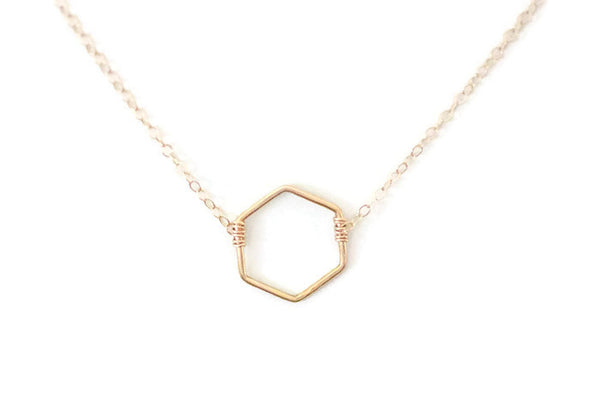 The Hailey Hexagon Necklace (Gold or Silver)