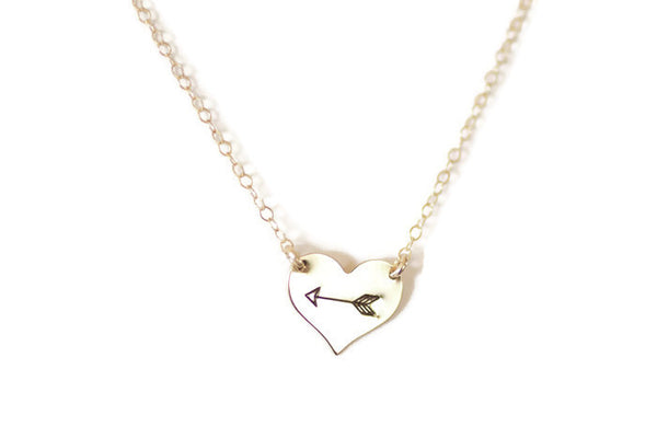 The Henley Heart and Arrow Necklace (Gold or Silver)
