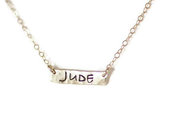 The Jude Personalized Bar Necklace (Gold or Silver)