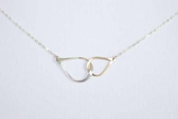 The Amelia Connected Teardrop Necklace (Silver or Gold)