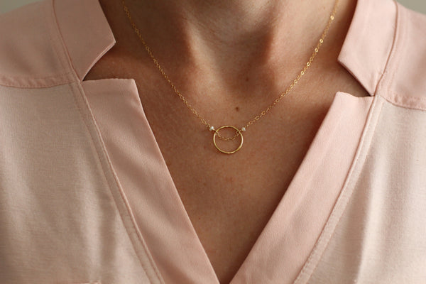 The Bethany Necklace-Circle with Pearls