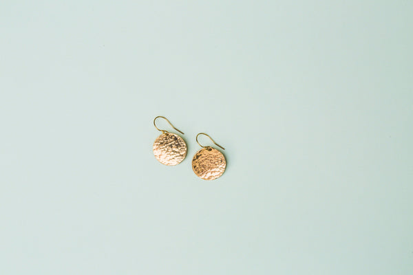 The Dani Hammered Disc Earrings (Silver or Gold)