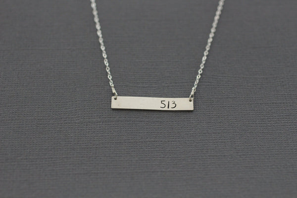 The 513 necklace Area code or initial (Gold or Silver)