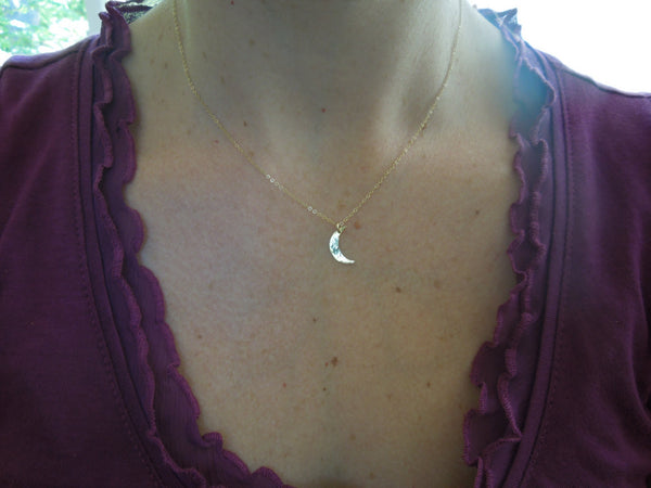The Luna Small Moon Necklace (Gold or Silver)