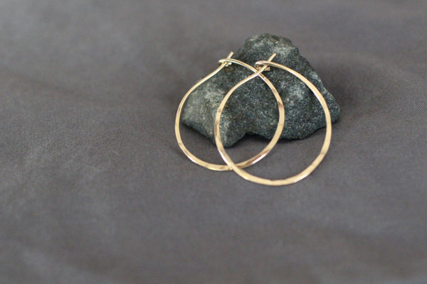 The Mary Hammered Hoop Earrings (Gold or Silver)