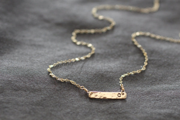 The CeeCee Tiny Bar Necklace (Silver or Gold)